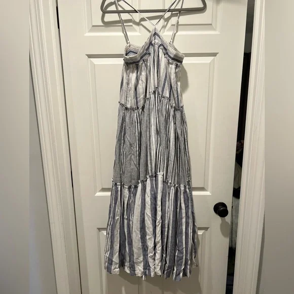 chinese dress ladies Linen High-Slit Maxi Dress